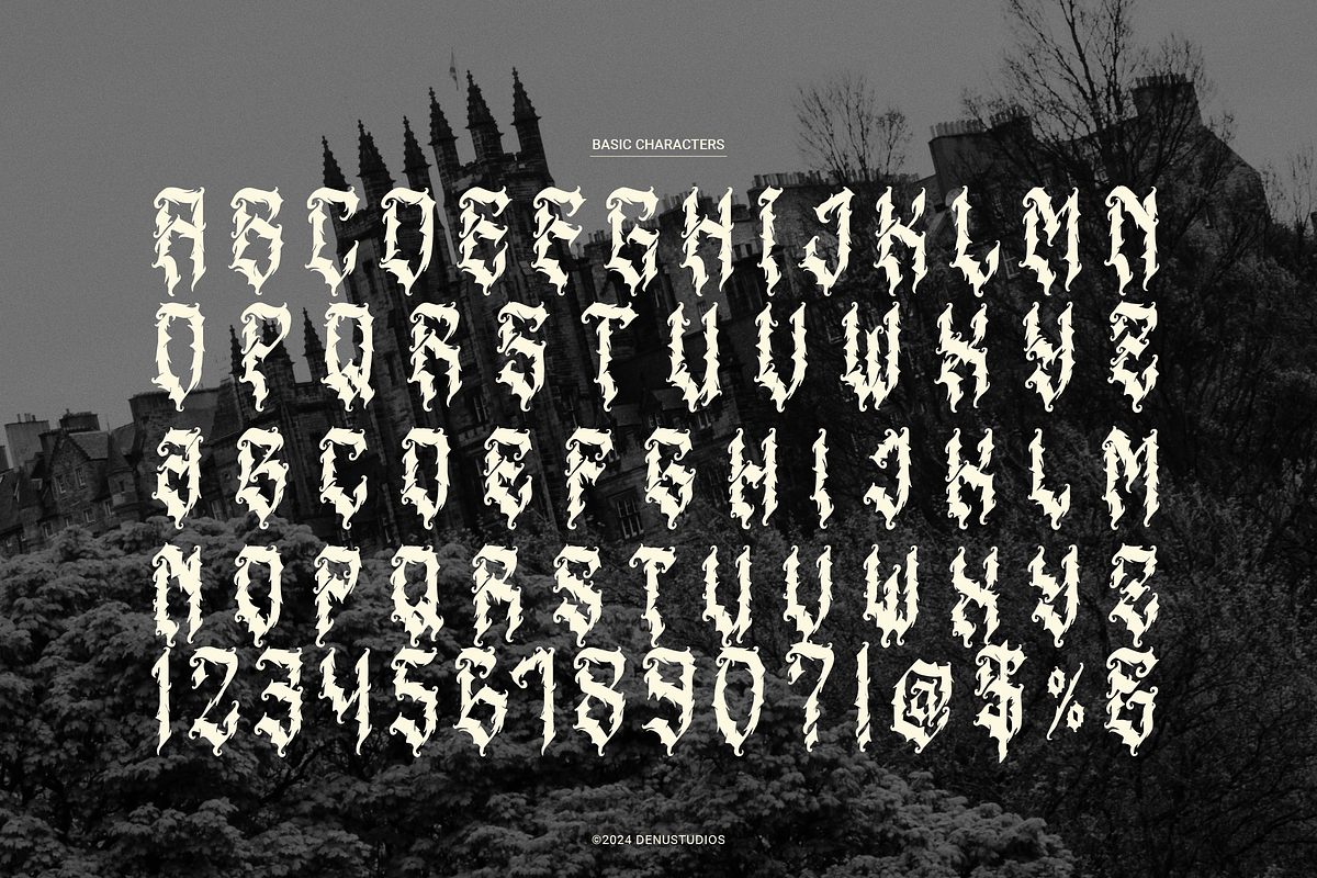 Menda Hixeon | Blackletter Typeface, a Blackletter Font by Denustudios (Photo 10 of 12)