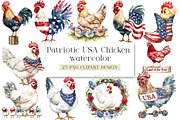 Patriotic USA Chicken PNG Retro Amer, an Illustration by DreamArtGraphic (Thumbnail 1 of 4)