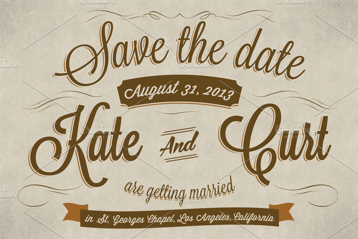 Vintage Wedding Invitation Postcard, an Invitation Template by Graphic Boutique (Photo 2 of 3)