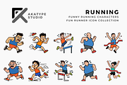 Funny Running Characters Collection, a Solid Icon by Akatype Studio (Thumbnail 1 of 3)