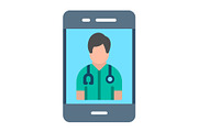 Online Doctor Flat Icon, a Duotone Icon by Pexelpy (Thumbnail 1 of 2)