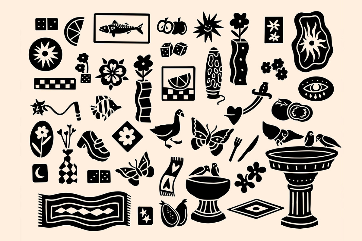 Tattoo Linocut Clipart Bundle, an Illustration by ClayStudio (Photo 2 of 8)