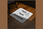 Square fur rug mockups., a Mockup by moqirynart (Thumbnail 16 of 16)