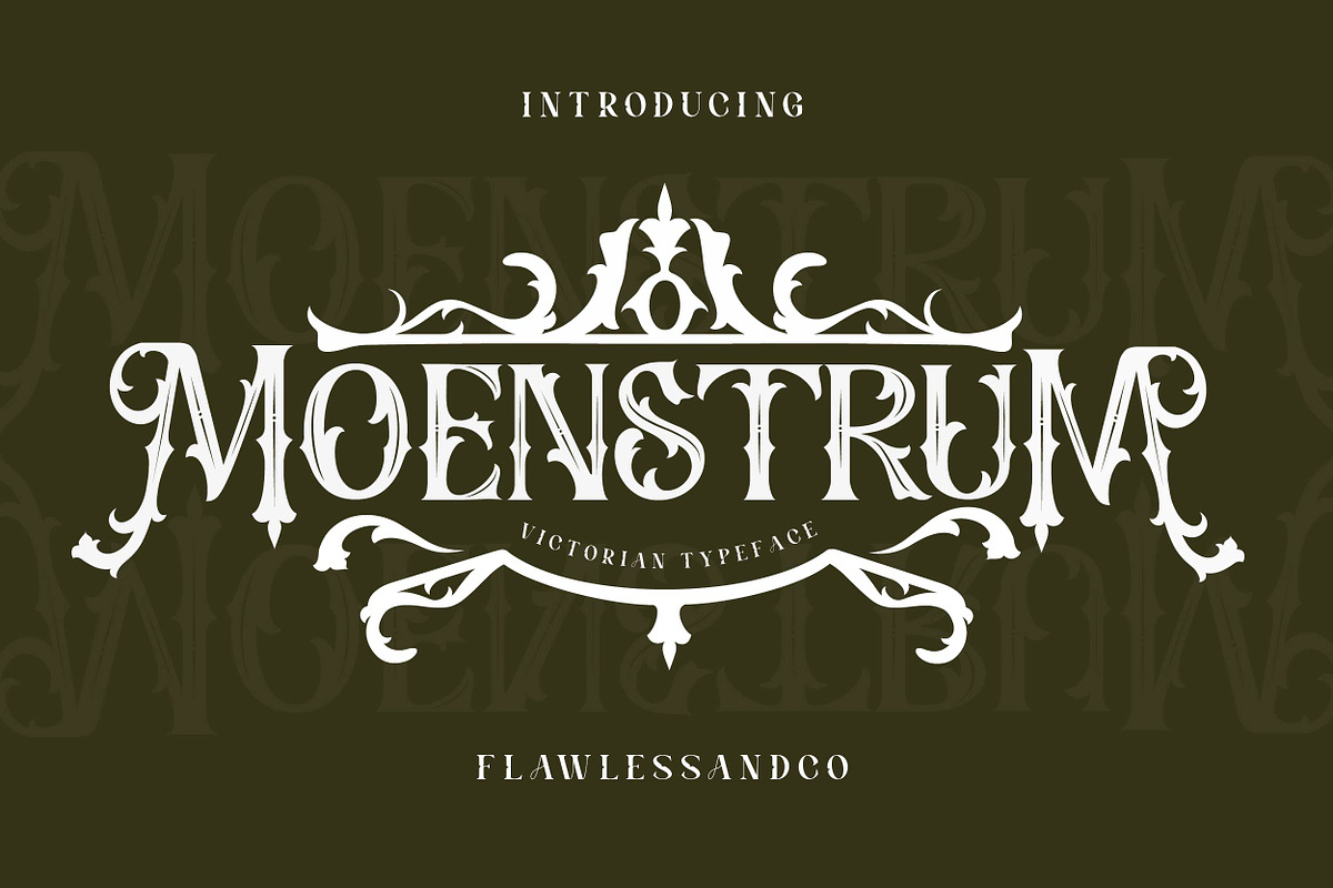 Moenstrum - Victorian Font, a Blackletter Font by Flawless And Co (Photo 1 of 10)