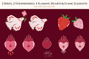 56 Romantic Folk Art Cliparts, an Object Graphic by Ashley Katrina (Thumbnail 2 of 14)