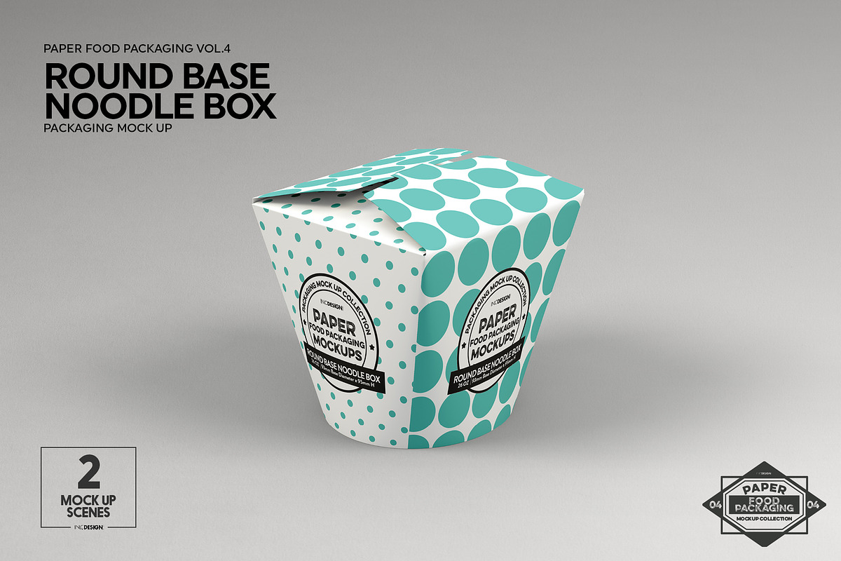 Round Base Noodle Box Mockup, a Packaging Mockup by INCDesign (Photo 6 of 9)