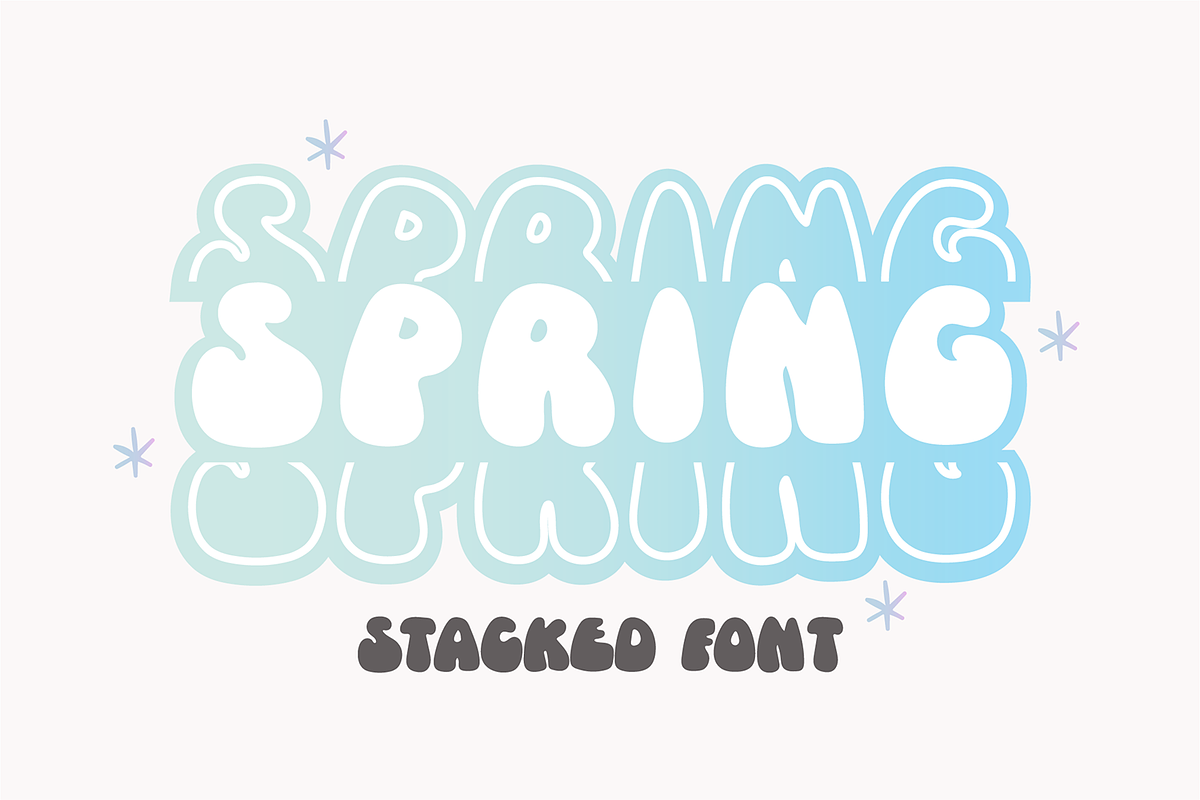 SPRING STACKED Retro Display Font, a Sans Serif Font by Blush Font Co. (Photo 1 of 5)