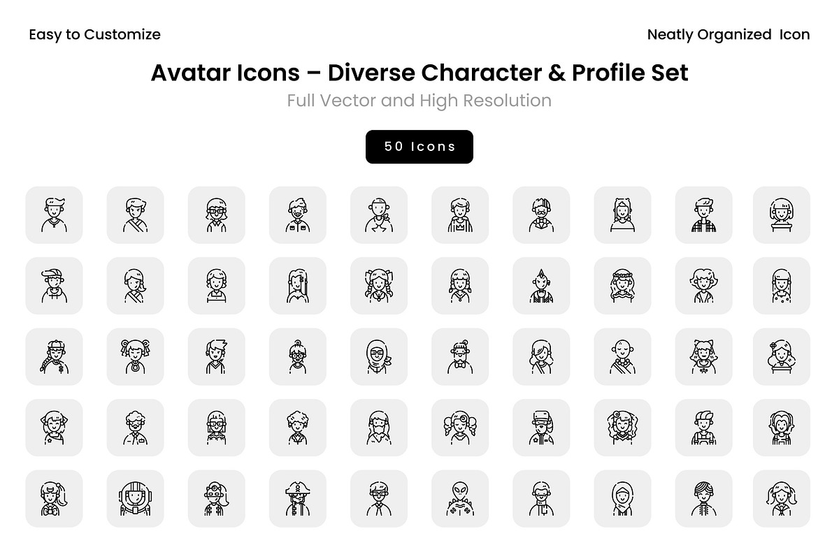 Avatar Icons – Diverse Character & P, an Icon by Wencory (Photo 2 of 2)