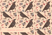 Cherry Crows. Seamless patterns, a Pattern Graphic by Kseniakrop (Thumbnail 3 of 6)