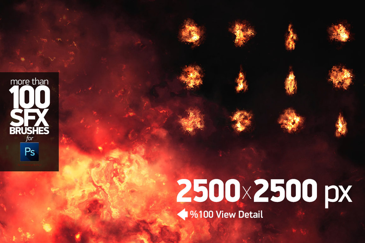 +100 PS SFX BRUSHES, a Brush Add-On by Creative Graphics (Photo 3 of 6)