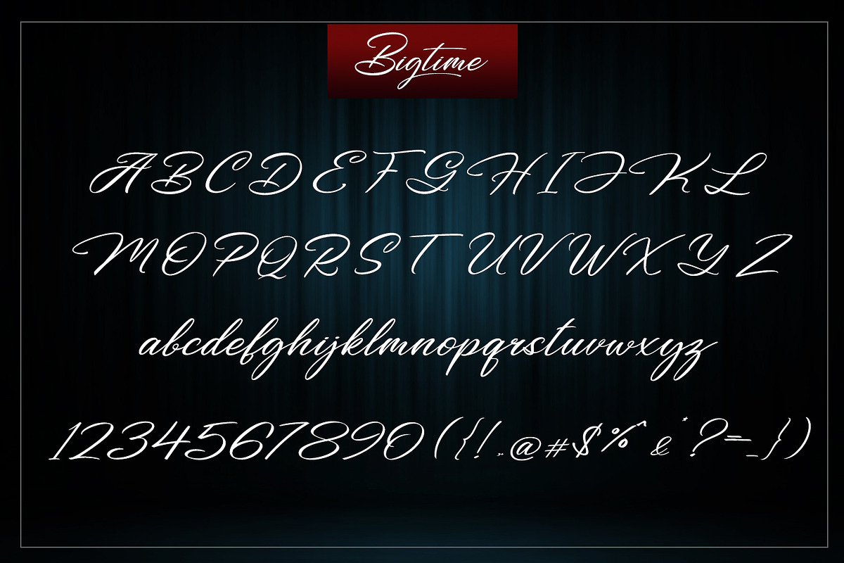 Bigtime Script - Bold Signature, a Script Font by din-studio.com (Photo 10 of 10)