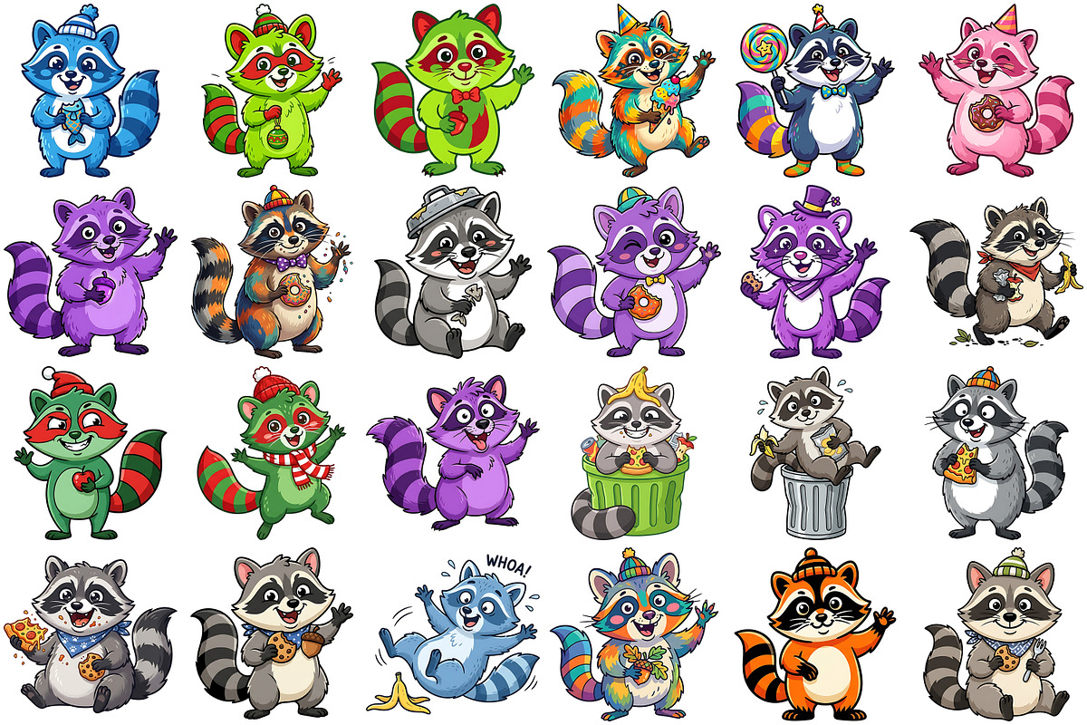Funny Raccoon Clipart, an Animal Illustration by Forhadx5 (Photo 4 of 8)