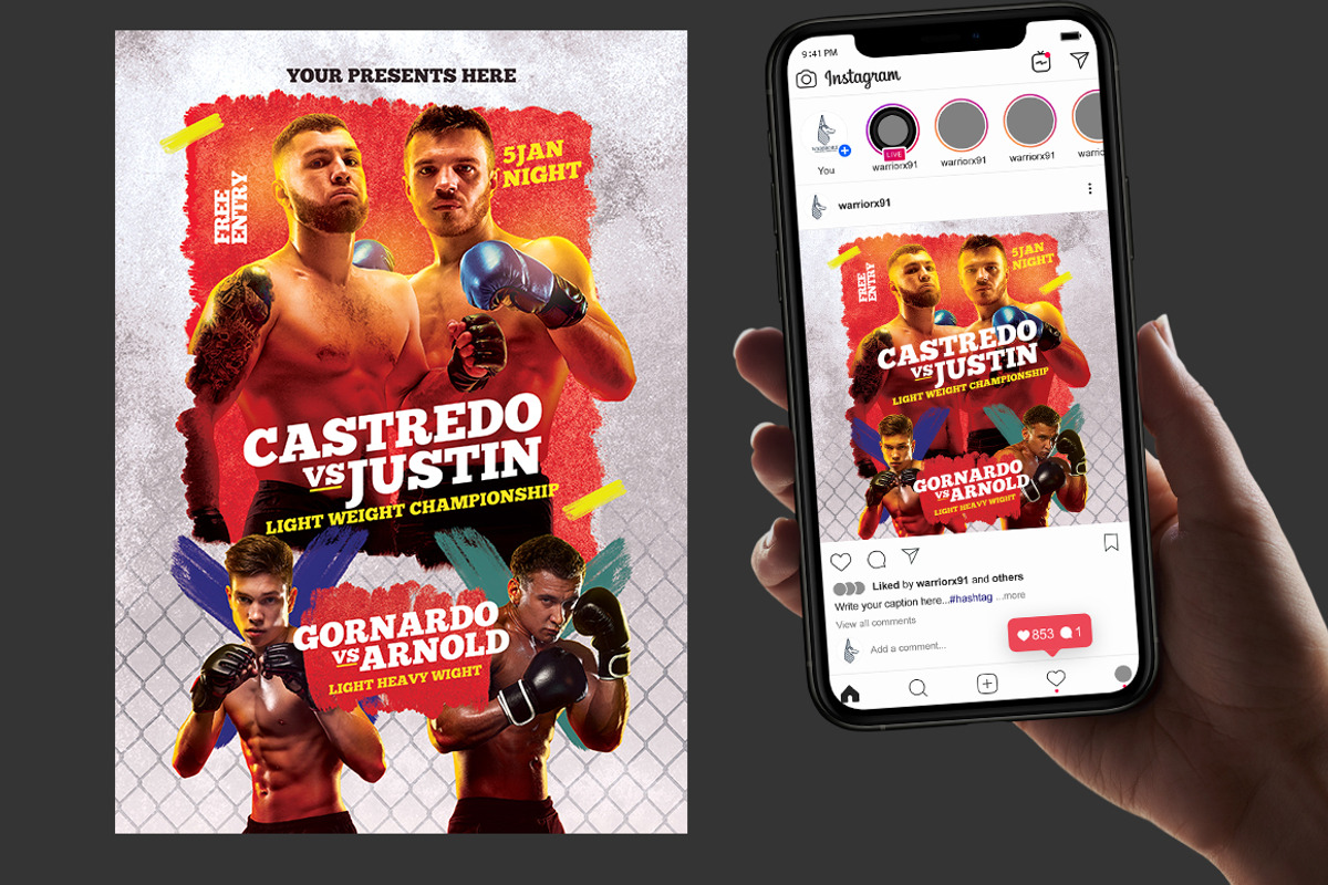 Boxing Flyer Template, a Flyer Template by bunebx (Photo 4 of 7)
