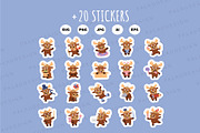 Moose Christmas Clipart Set, an Animal Illustration by Palau (Thumbnail 10 of 10)