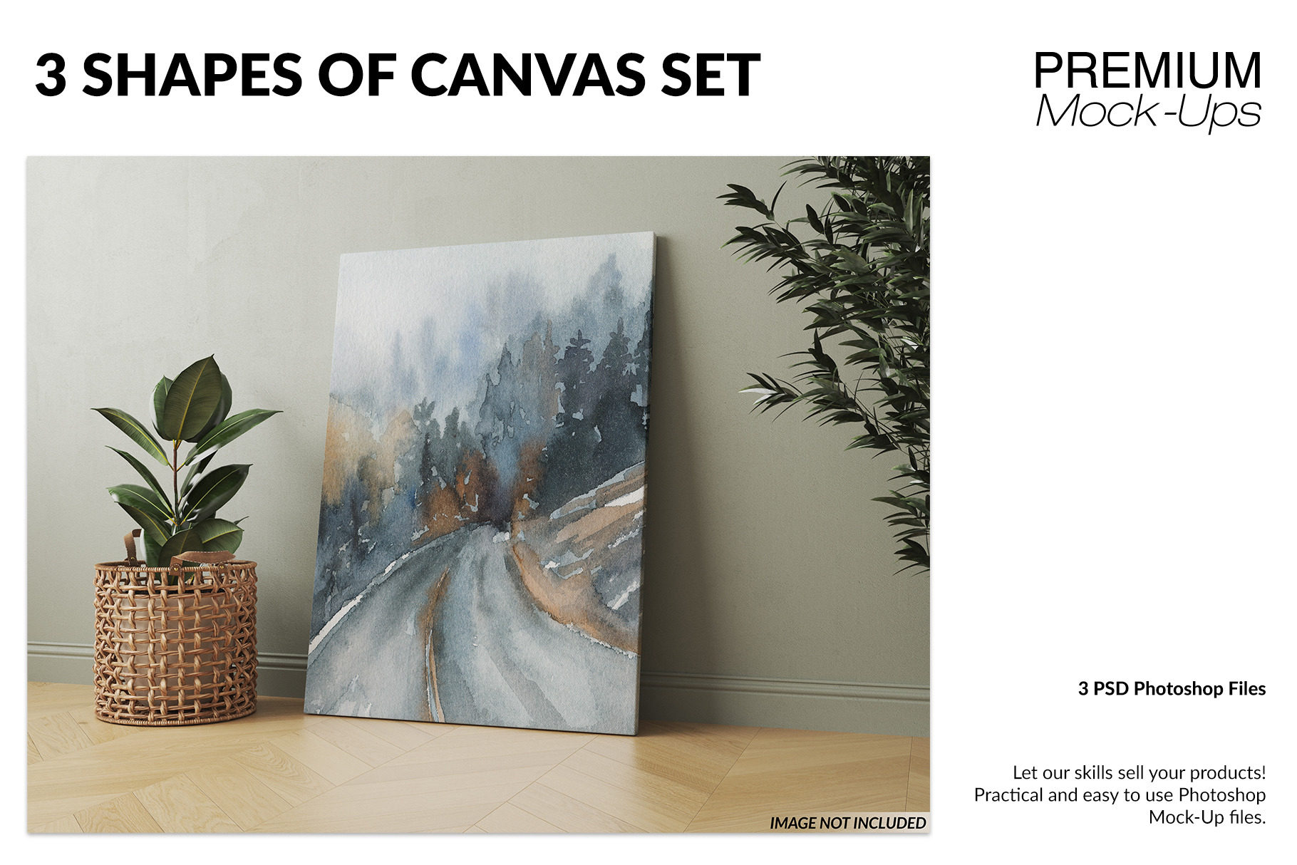 3 Shapes of Canvas Set, a Product Mockup by mock-ups