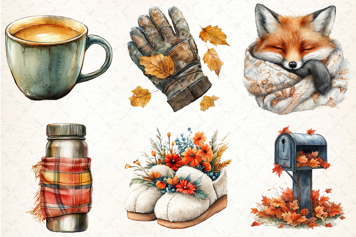 Autumn Chilly Morning Clipart, an Illustration by DreamCafeArt (Photo 2 of 5)