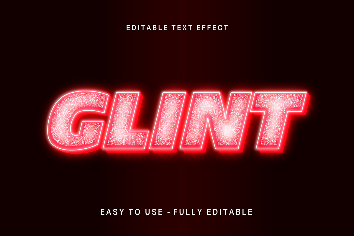 Neon Glitter Bold 3D Text Effect