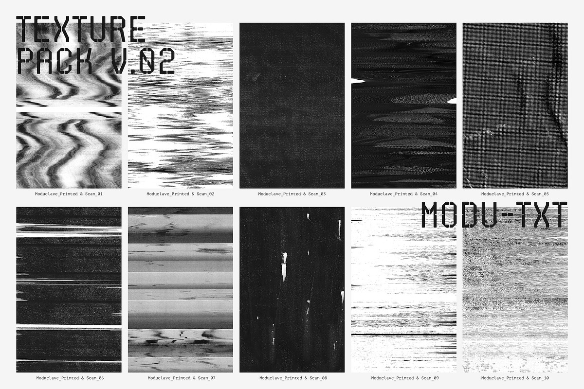 8K Glitch & Printed Textures, a Texture Graphic by Moduclave Studio (Photo 2 of 7)