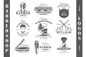 9 Barbershop Logos Templates Vol.1