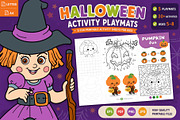 Halloween Activity Playmats for Kids, a Seasonal Illustration by Ksenya Savva (Thumbnail 1 of 6)