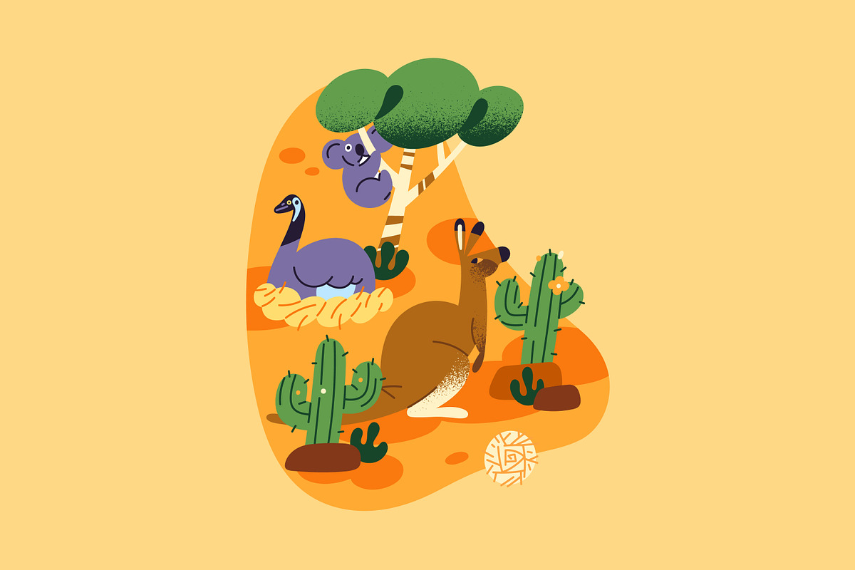 Zoo map design with animals + set, an Animal Illustration by PaperTrident (Photo 3 of 7)