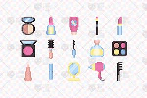Beauty Accessories Pixel Symbols, an Emoji Icon by barsrsind
