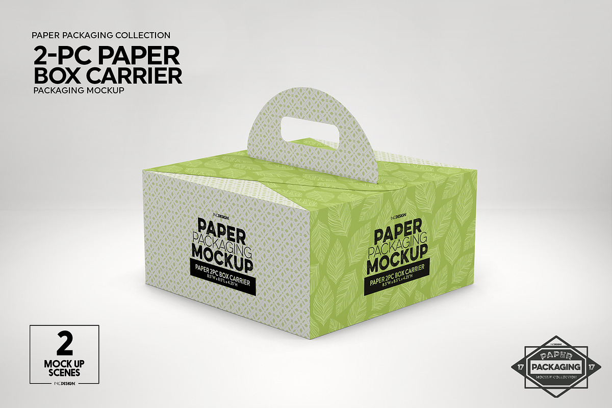 2pc PaperBox Carrier PackagingMockup, a Packaging Mockup by INCDesign (Photo 4 of 8)