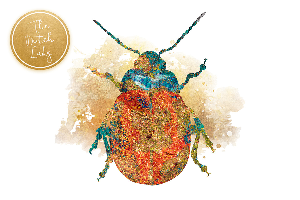 Scarabs & Beetles Clipart Set, an Animal Illustration by The Dutch Lady Designs (Photo 3 of 5)