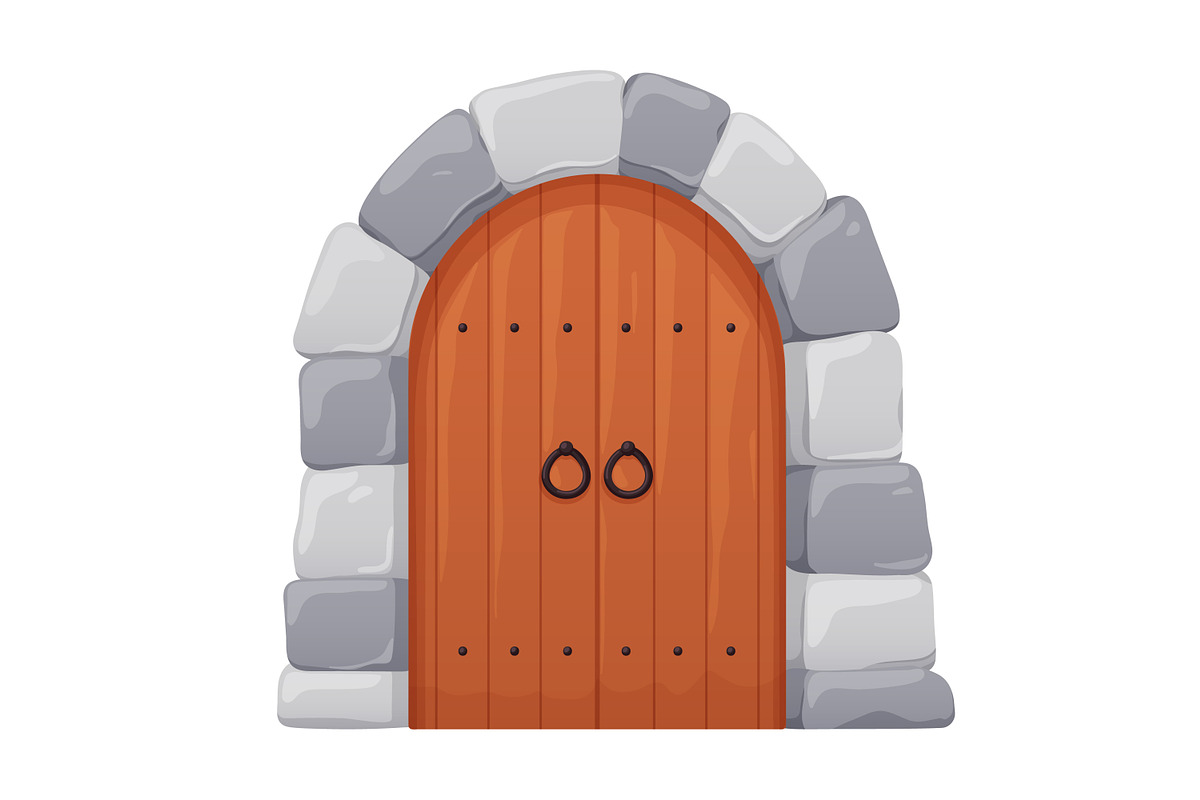 Old medieval castle doors set, an Object Illustration by Good Studio (Photo 2 of 13)