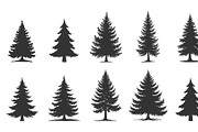 Pine Tree Silhouette Set Trees icon, a Solid Icon by RAHMAT (Thumbnail 2 of 3)