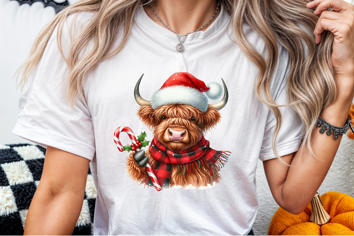 Christmas Highland Cow PNG, an Illustration by Sublimation Artist (Photo 6 of 9)