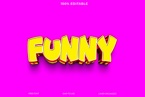 3D Funny Text Effect Editable PSD