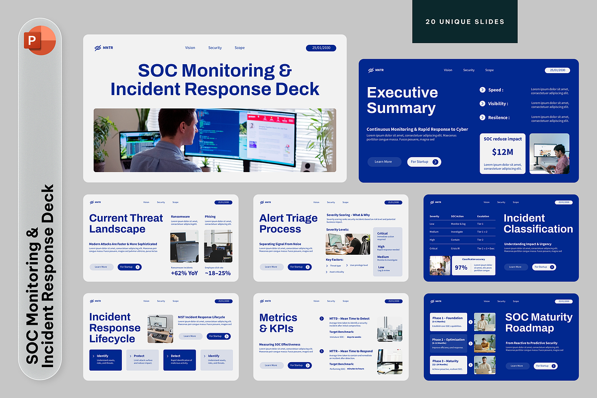 SOC Monitoring & Incident Response, a Presentation Template by Sixtemp (Photo 1 of 3)