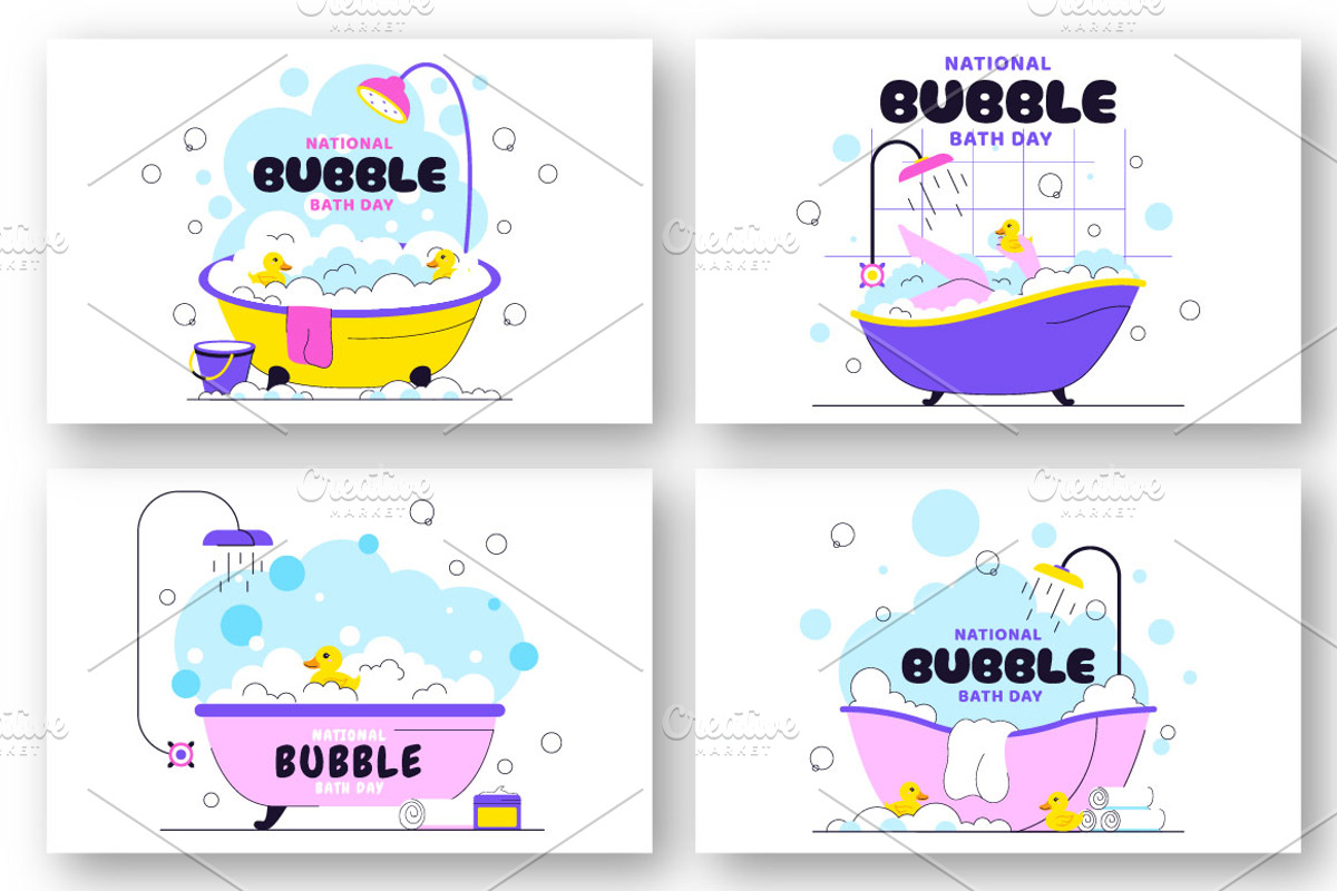 10 National Bubble Bath Day, a Person Illustration by denayunebgt (Photo 2 of 4)