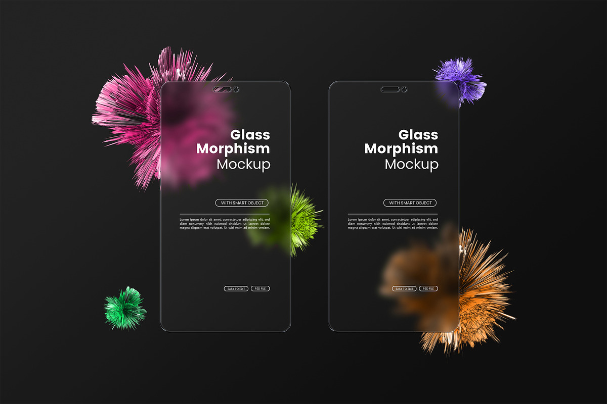 Glass Morpism Screen Mockup Vol. 2, a Wearable Device Mockup by Artlogs x Modaldesain (Photo 1 of 5)