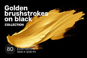 Golden brush strokes. 80 images, a Decorative Illustration by Handmadefont (Thumbnail 1 of 11)