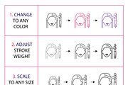 20 beauty and skin care icons set, an Outline Icon by oxy_gen (Thumbnail 3 of 6)