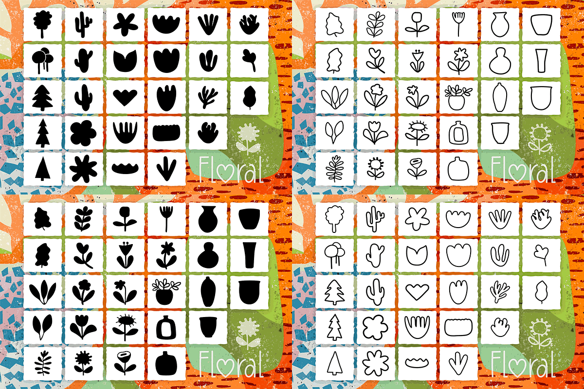 Abstract Florals Procreate Stamps, a Brush Add-On by cugypress (Photo 3 of 6)