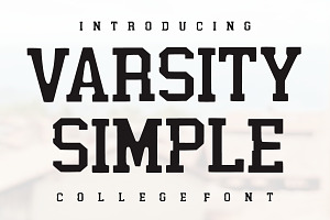 Varsity Simple, a Slab Serif Font by Fourteen Letter