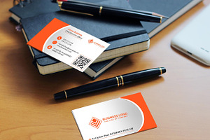 Orange Business Card Template