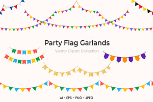 Bunting flags vector collection