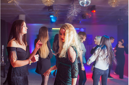 Group of dancing young people, a Person Photo by oksix