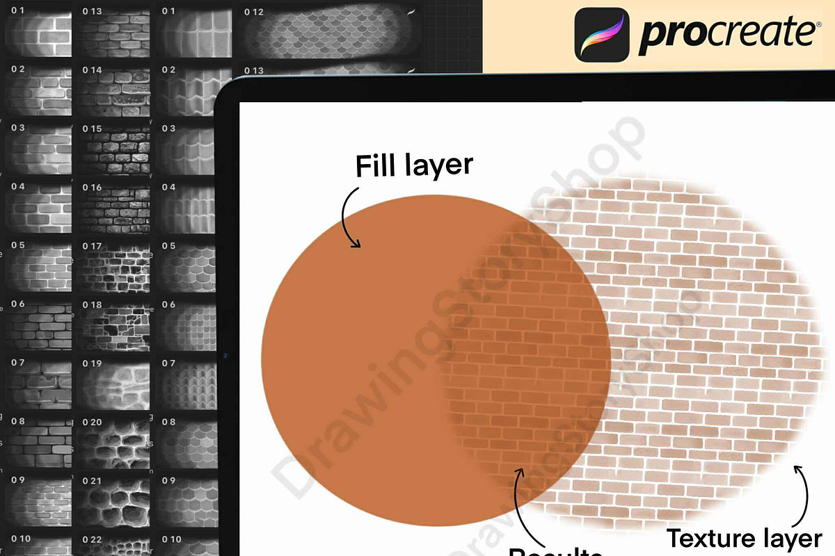 Watercolor Brick Wall ProcreateBrush, a Brush Add-On by DrawingStoryShop (Photo 2 of 6)