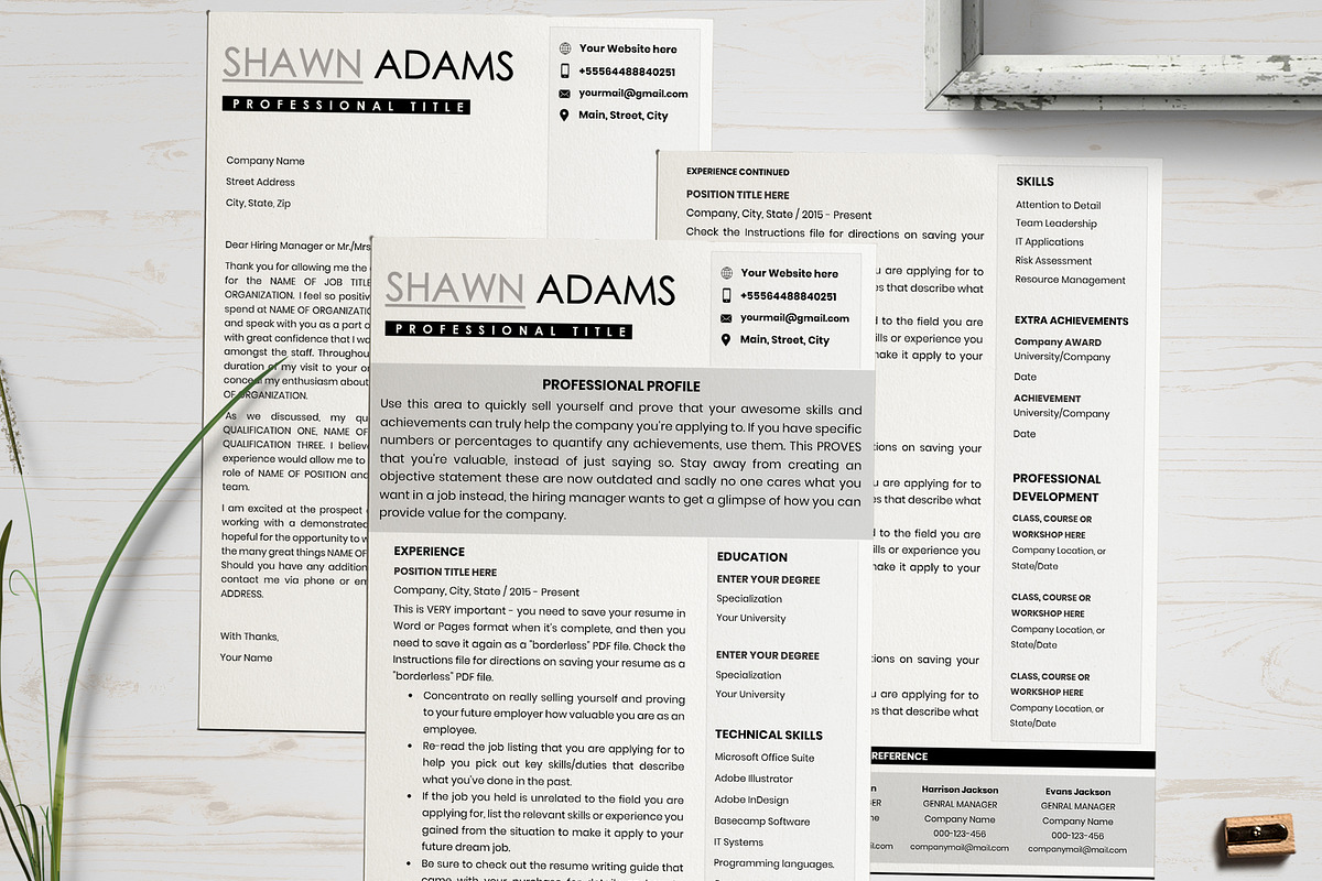 Resume CV Template Layout, a Resume Template by Wow Designs
