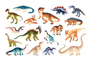 Dinosaurs set, seamless dino pattern, an Animal Illustration by PaperTrident (Thumbnail 1 of 21)