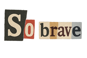 Torn paper collage with words so bra, an Illustration by Dvoevnore photos