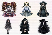 Halloween Girl Watercolor Clipart, an Illustration by CreationArt (Thumbnail 2 of 4)