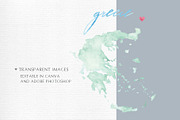 Watercolor Map of Greece, a Graphic by Beloved Paper (Thumbnail 4 of 6)