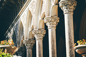 Ornate gothic stone columns, a Wallpaper Photo by SkyNext
