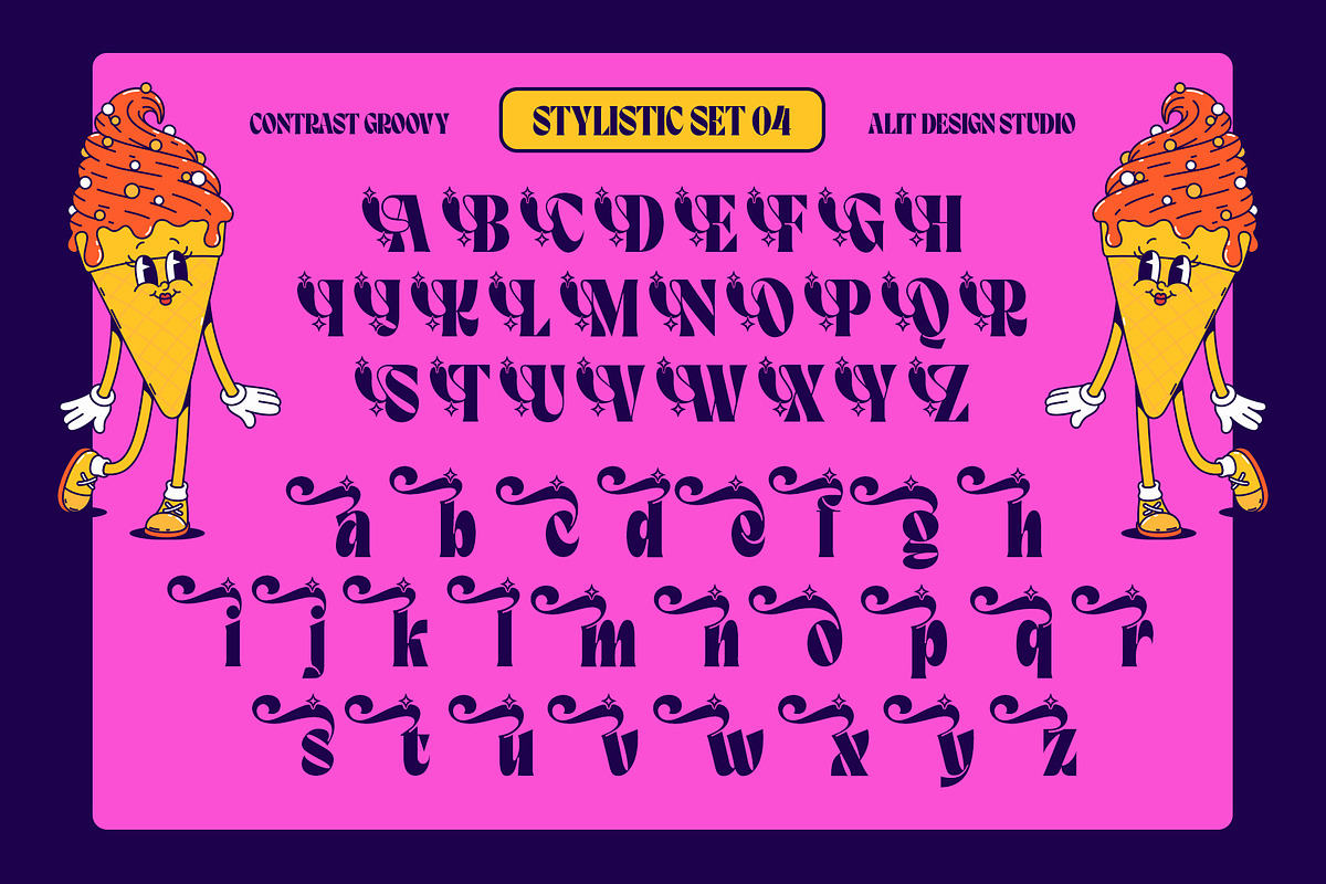 Contrast Groovy Typeface, a Serif Font by alit design (Photo 13 of 20)